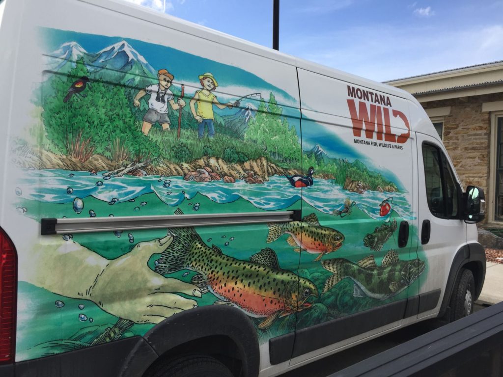 Montana Fish, Wildlife & Parks 'Traveling Wild' "aquatic" graphics.